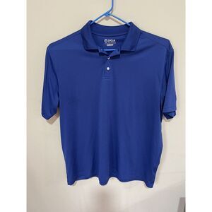 Mens PGA‎ Tour Performance Golf Polo Shirt 2xLarge Blue